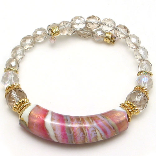 Murano Glass Bracelet Pink
